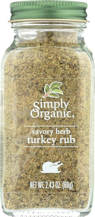 Simply Organic  Organic Savory Herb Seasoning Turkey Rub  2.43 Oz