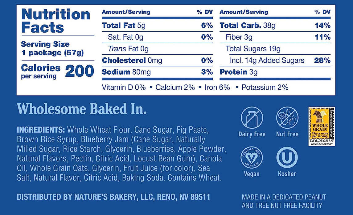 Nature'S Bakery  Gluten Free Fig Bar Blueberry  2 Oz