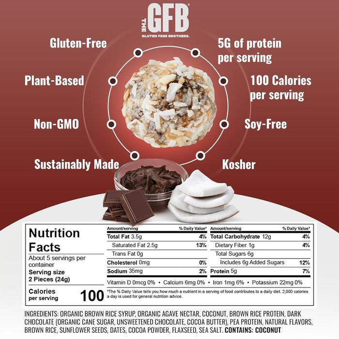 The Gfb  Nutrition Bites Dark Chocolate Coconut   4 Oz