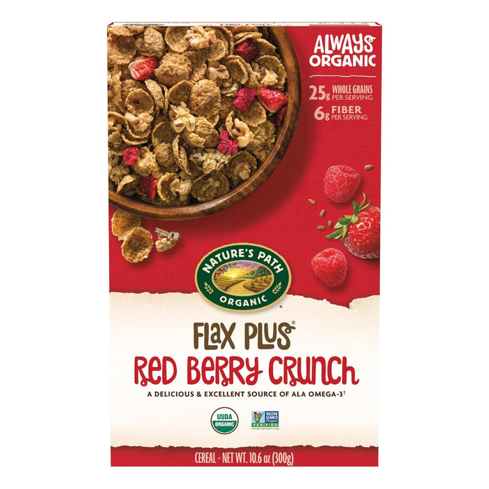 Nature'S Path  Organic Flax Plus Cereal Red Berry Crunch   10.6 Oz