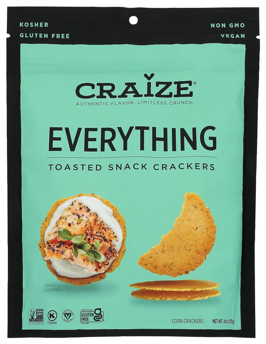 Craize  Toasted Snack Crackers  Everything  4 Oz