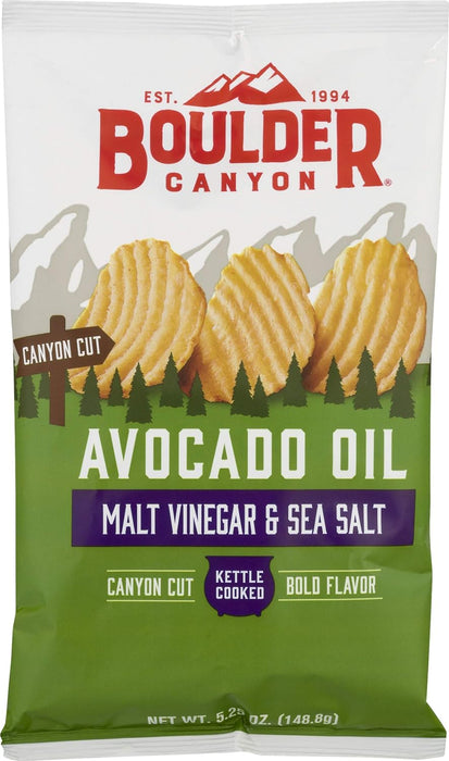 Boulder Canyon  Kettle Chips Malt Vinegar & Sea Salt  5.25 Oz