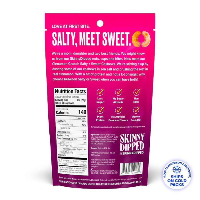 Skinny Dipped Cashews Cinnamon Crunch Mix 4oz
