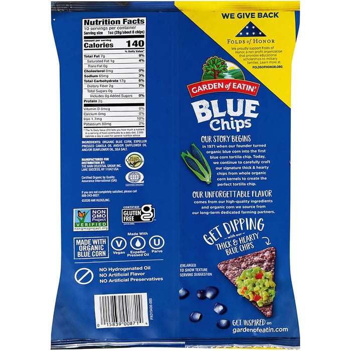 Garden Of Eatin'  Organic Blue Corn Chips  10 Oz