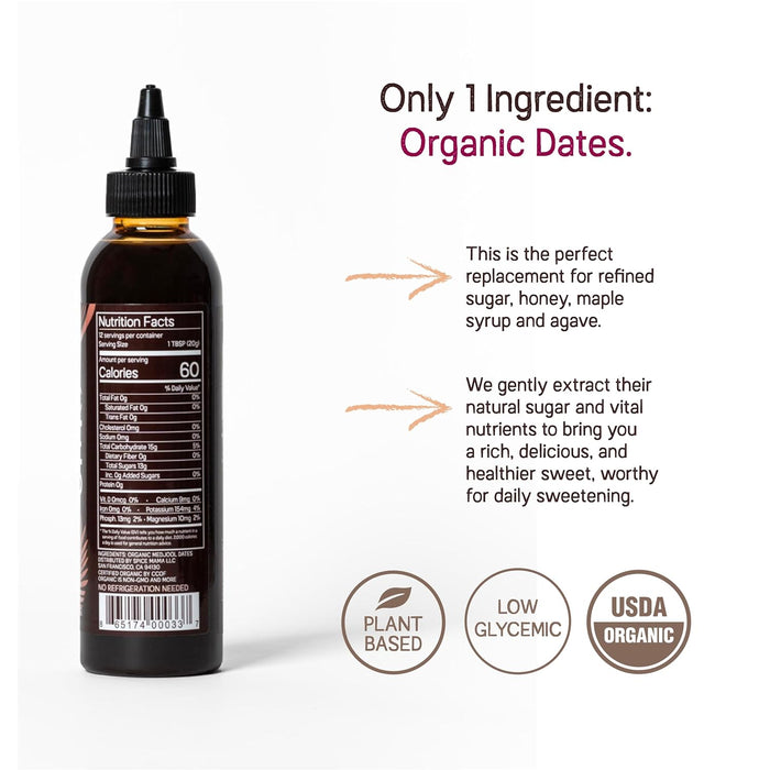 Just Date Syrup  Organic California Dates Syrup  8.8 Oz