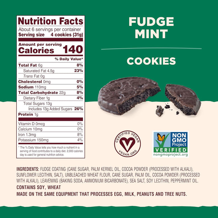 Back To Nature  Cookies Fudge Mint  6.4 Oz