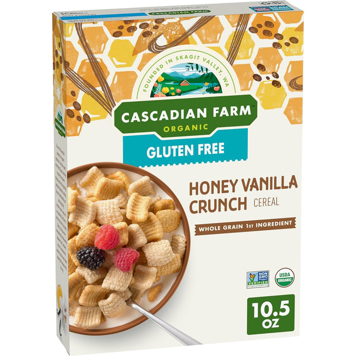 Cascadian Farm  Organic Cereal Honey Vanilla Crunch   10.5 Oz