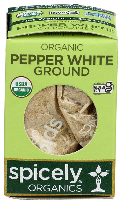 Spicely Organics  Organic Peppercorn White Ground  .45 Oz