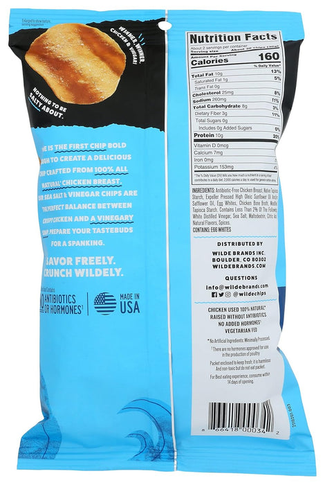 Wilde Brand  Thin And Crispy Chicken Chips Salt And Vinegar  2.25 Oz