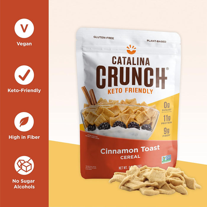 Catalina Crunch  Keto Friendly Cereal Cinnamon Toast   9 Oz