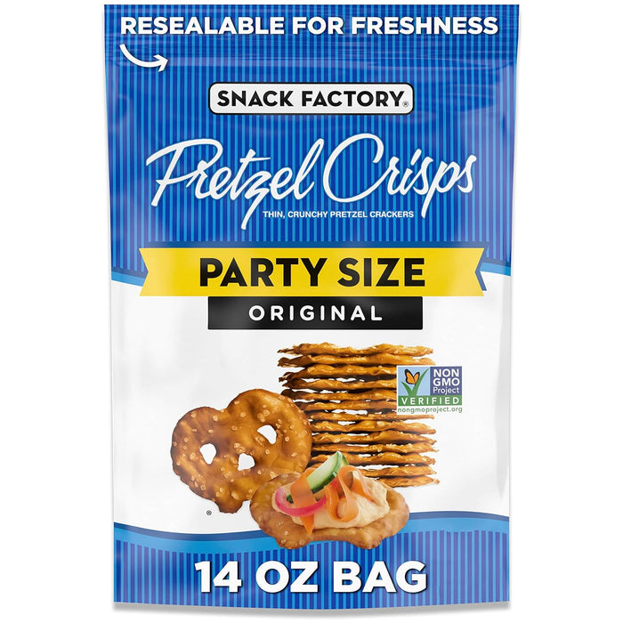 Snack Factory  Pretzel Crisps Party Size Original  14 Oz