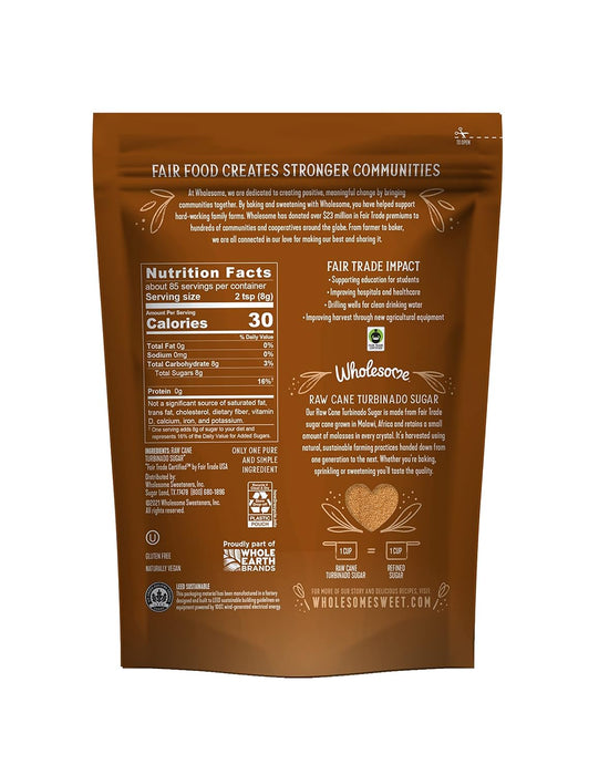 Wholesome  Raw Cane Turbinado Sugar  1.5 Lb