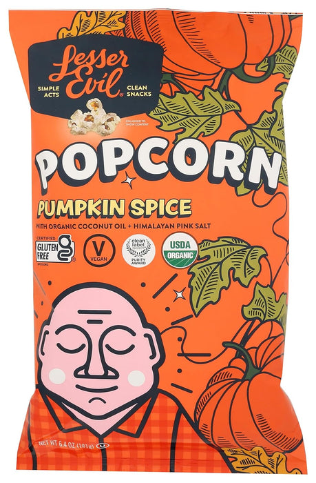 Lesser Evil  Popcorn Pumpkin Spice Organic Bag  6.4 Oz