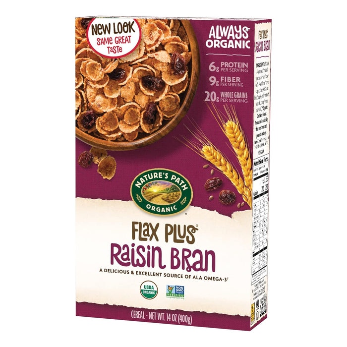 Nature'S Path  Organic Flax Plus Raisin Bran Cereal   14 Oz