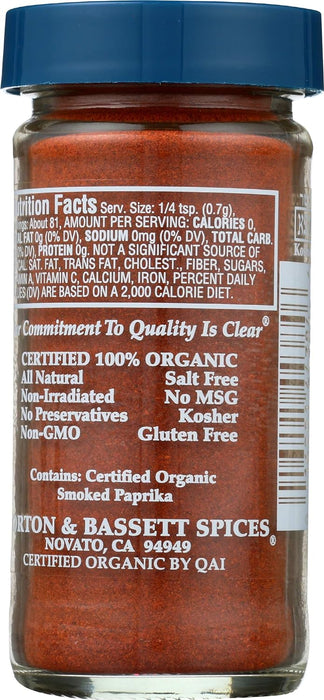 Morton & Bassett  Organic Smoked Paprika  2 Oz