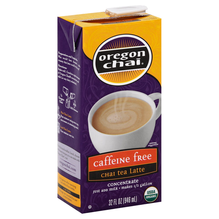 Oregon Chai Caffeine Free Chai Tea Latte Liquid Concentrate Carton 32 Fl Oz