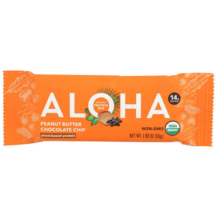 Aloha Protein Bars Organic Peanut Butter Chocolate Chip 1.98 OZ