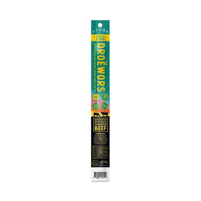 Ayoba-yo Beef Stick Droewrs Garlic & Herb 1 oz