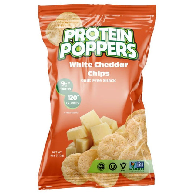 Protein Poppers Chips White Cheddar 4 OZ