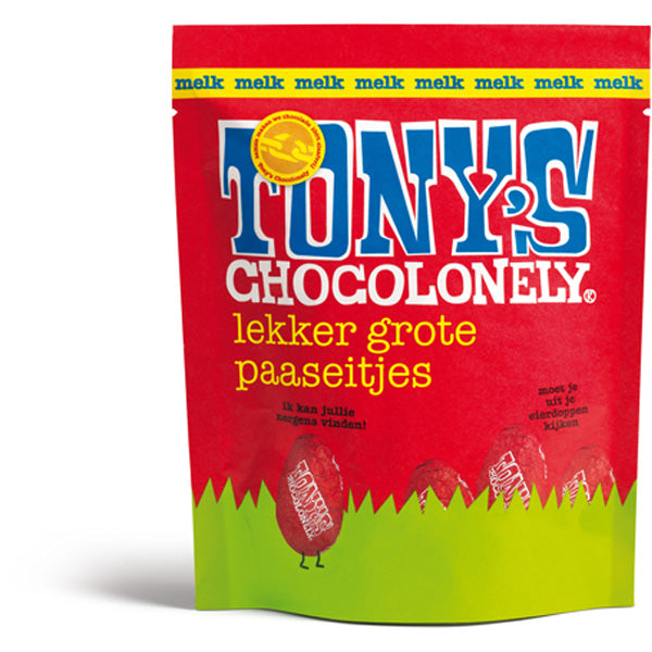 Tony`S Chocolonely  Milk Chocolate Easter Eggs Pouch   6.34 Oz