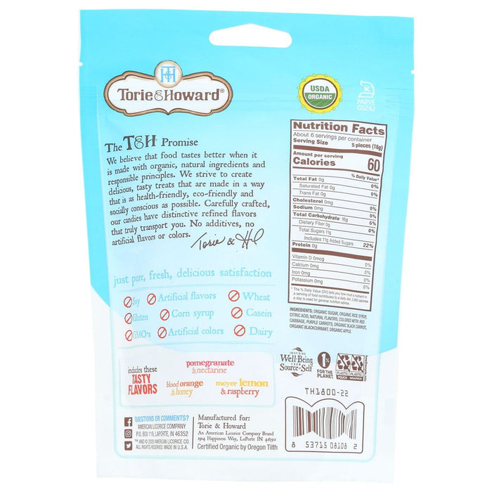 Torie and Howard  Organic Assorted Flavors Hard Candy 3.5 oz