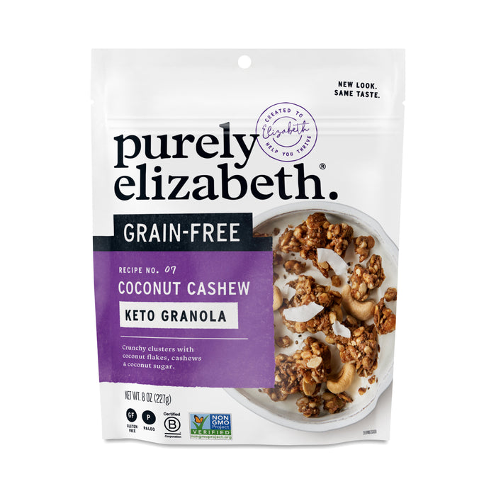 Purely Elizabeth  Coconut Cashew Grain Free Keto Granola Clusters   8 Oz