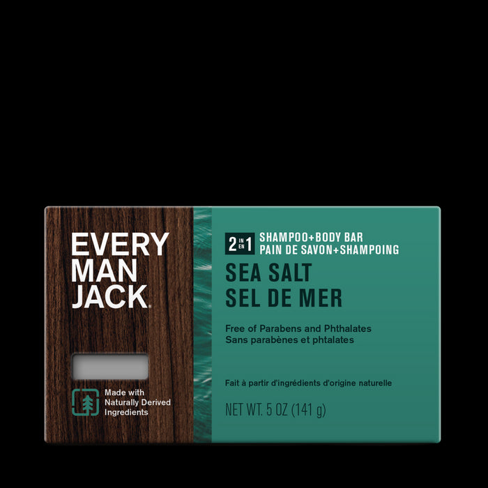 Every Man Jack Sea Salt 2-in-1 Shampoo Plus Body Bar 5 Ounce