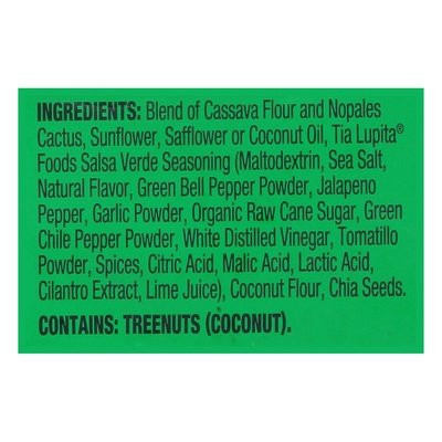 Tia Lupita  Cactus Tortilla Chips Salsa Verde  5 Oz