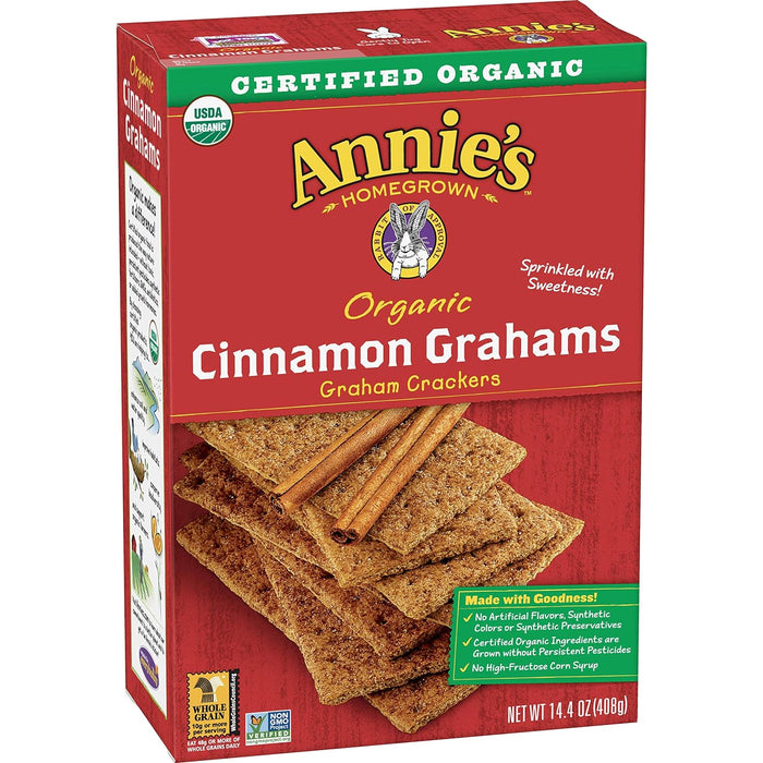 Annie'S Homegrown  Organic Cinnamon Graham Crackers  14.4 Oz