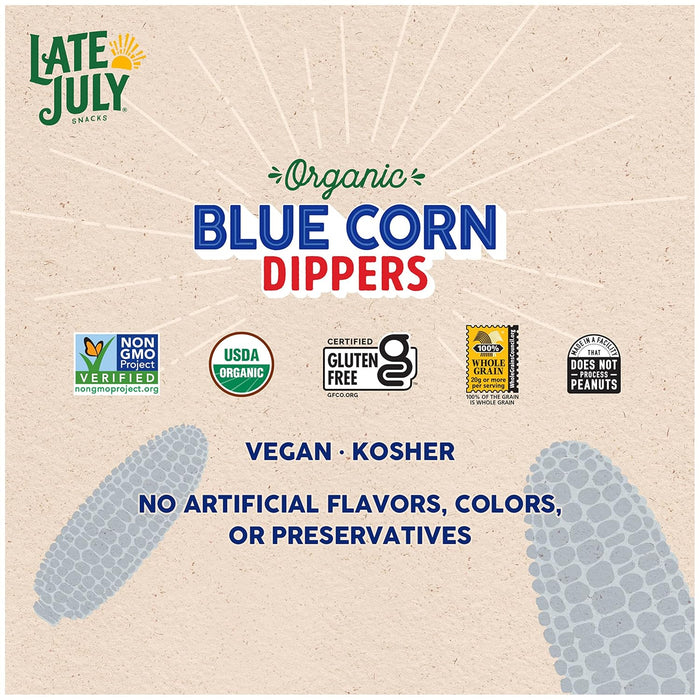 Late July  Organic Blue Corn Dippers Tortilla Chips  7.4 Oz