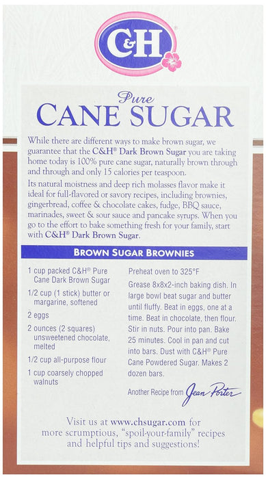 C & H  Pure Cane Sugar Dark Brown Box  16 Oz