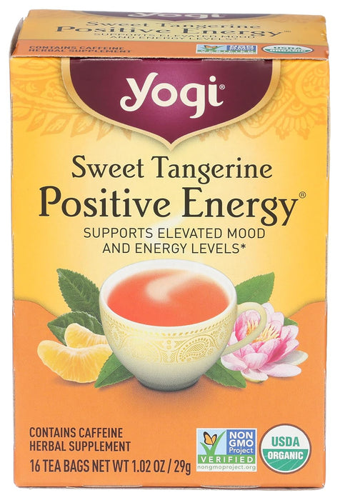 Yogi  Positive Energy Herbal Tea Sweet Tangerine  16 Ct