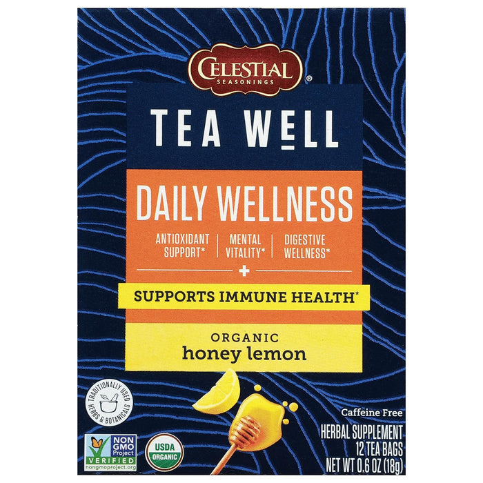 Teawell  Organic Honey Lemon Tea Bags  12 Bags