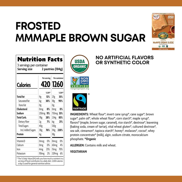 Nature'S Path  Organic Frosted Toaster Pastries Mmmaple Brown Sugar   11 Oz