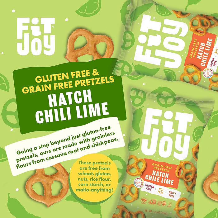 Fitjoy  Grain Free Pretzels Hatch Chile Lime  4.5 Oz