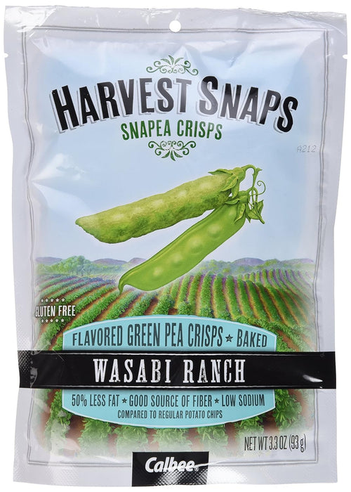 Harvest Snaps  Wasabi Ranch Green Pea Snack Crisps  3.3 Oz