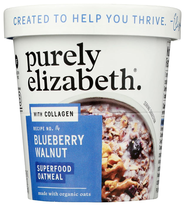 Purely Elizabeth  Collagen Protein Oats Cup Blueberry Walnut Cup   2 Oz