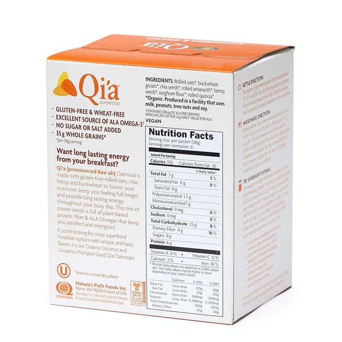 Nature'S Path  Qi'A Organic Superseed Oatmeal Box   8 Oz