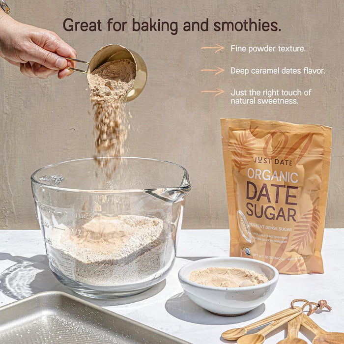 Just Date Organic Sugar Substitute Made From Dates 12 oz Box