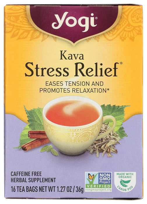 Yogi  Kava Stress Relief Herbal Tea Caffeine Free  16 Bag