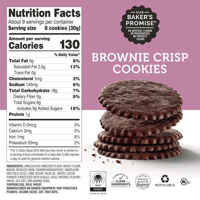 Dewey`S Bakery  Brownie Crisp Thin Cookies  9 Oz