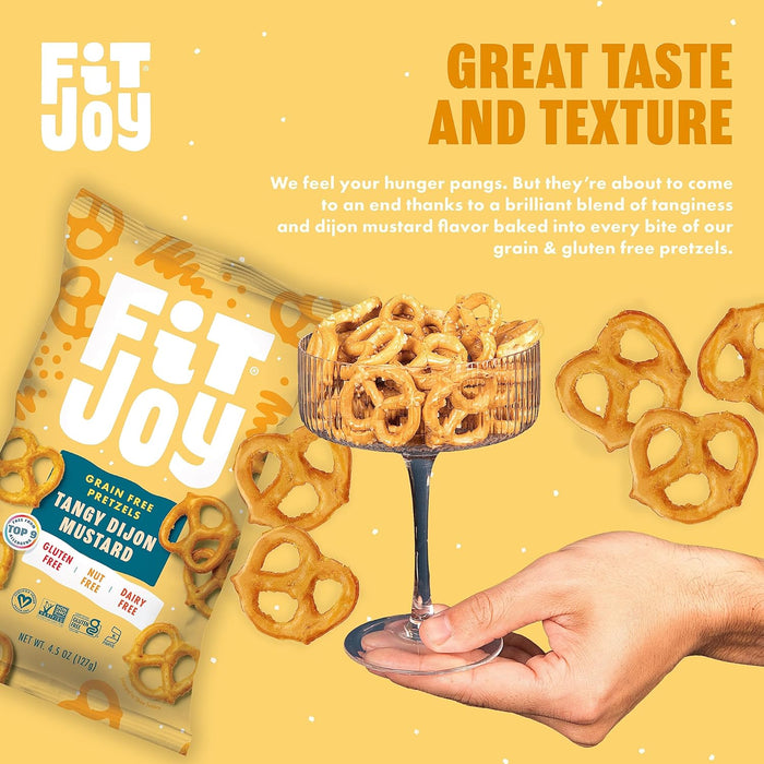 Fitjoy  Grain Free Pretzels Tangy Dijon Mustard  4.5 Oz