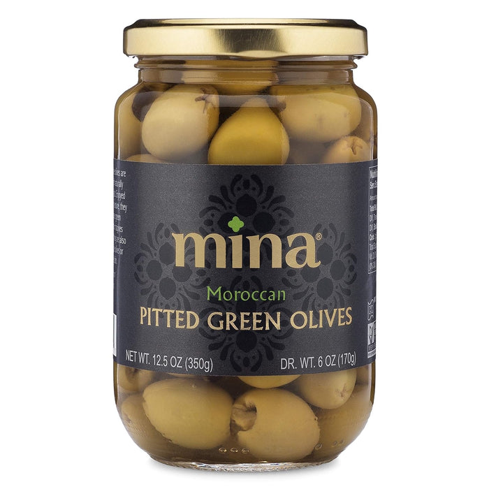 Mina Moroccan Pitted Olives Green 12.5 oz