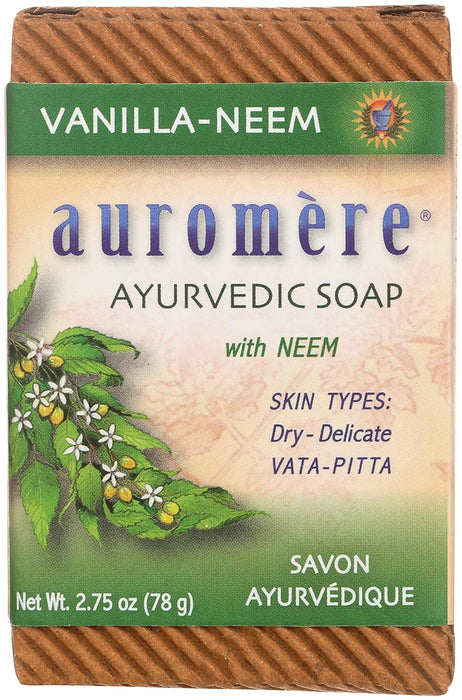 Auromere Bar Soap Ayurvedic Vanilla Neem 1 Each 2.75 Oz