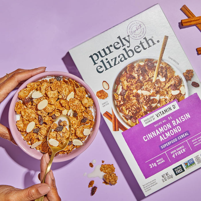 Purely Elizabeth Superfood Cereal Cinnamon Raisin Almond 11 OZ