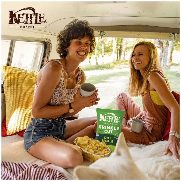 Kettle Brand  Krinkle Cut Potato Chips Dill Pickle  7.5 Oz