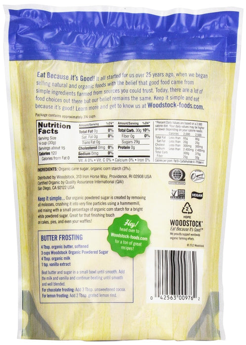 Woodstock Foods  Organic Powdered Sugar  16 Oz