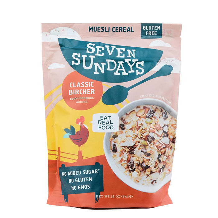 Seven Sundays  Classic Bircher Muesli Apple Cinnamon Almond Pouch   12 Oz