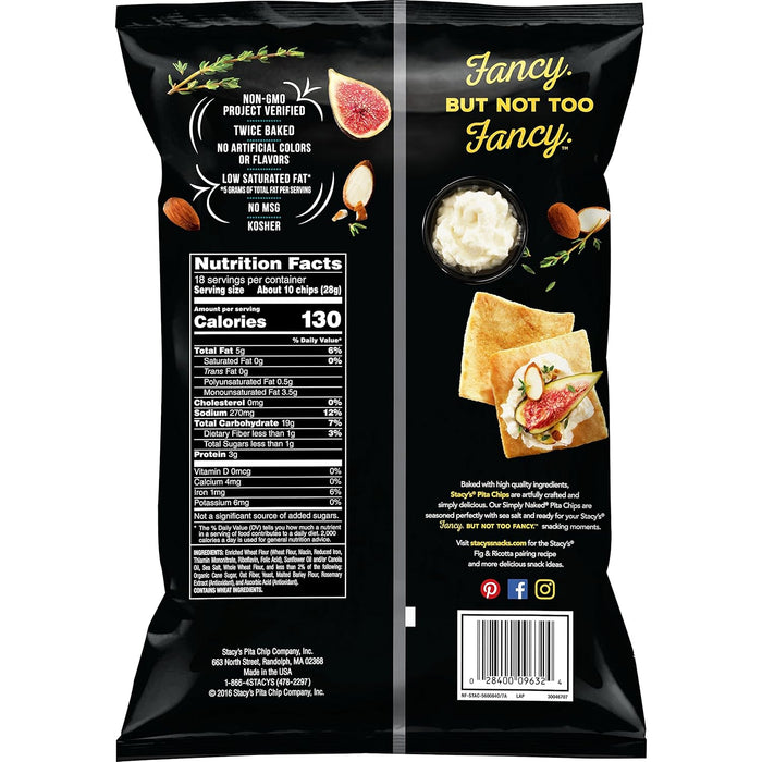 Stacy'S  Baked Pita Chips Simply Naked Sharing Size  16 Oz