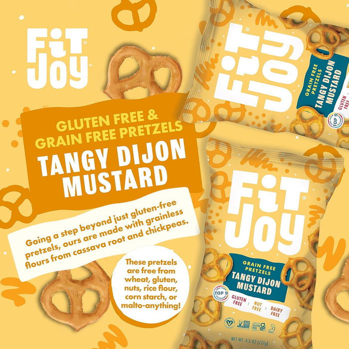 Fitjoy  Grain Free Pretzels Tangy Dijon Mustard  4.5 Oz